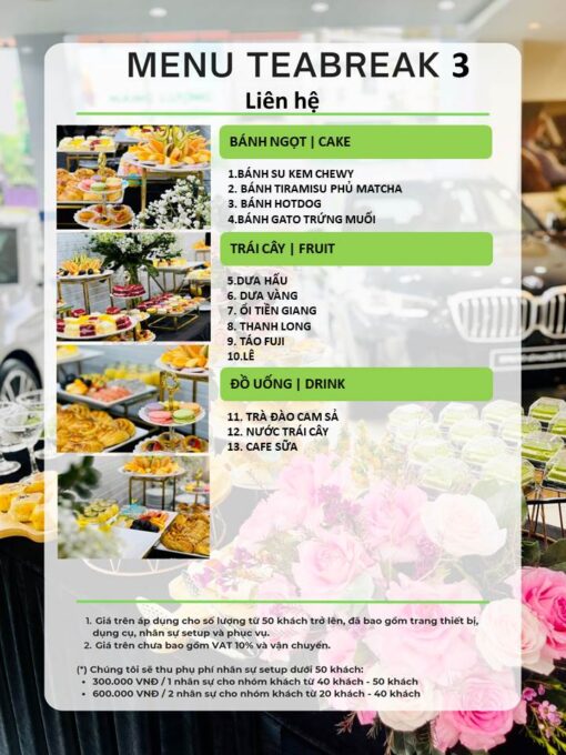 Bàn tiệc mâm 10 Sự Kiện Lâm Bon