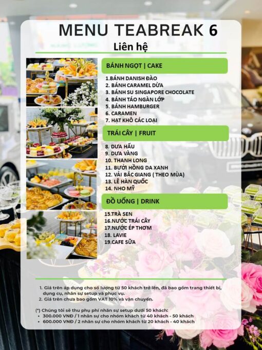 Thực đơn Bàn Mâm 10 số 6 - Sự Kiện Lâm Bon